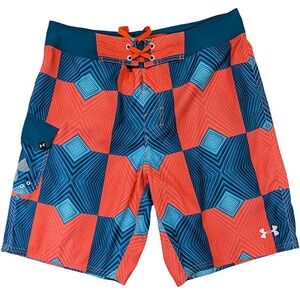 Under Armor Board Shorts‎ Mens 34 Loose 10" Tech Surf Performance Resort Retro